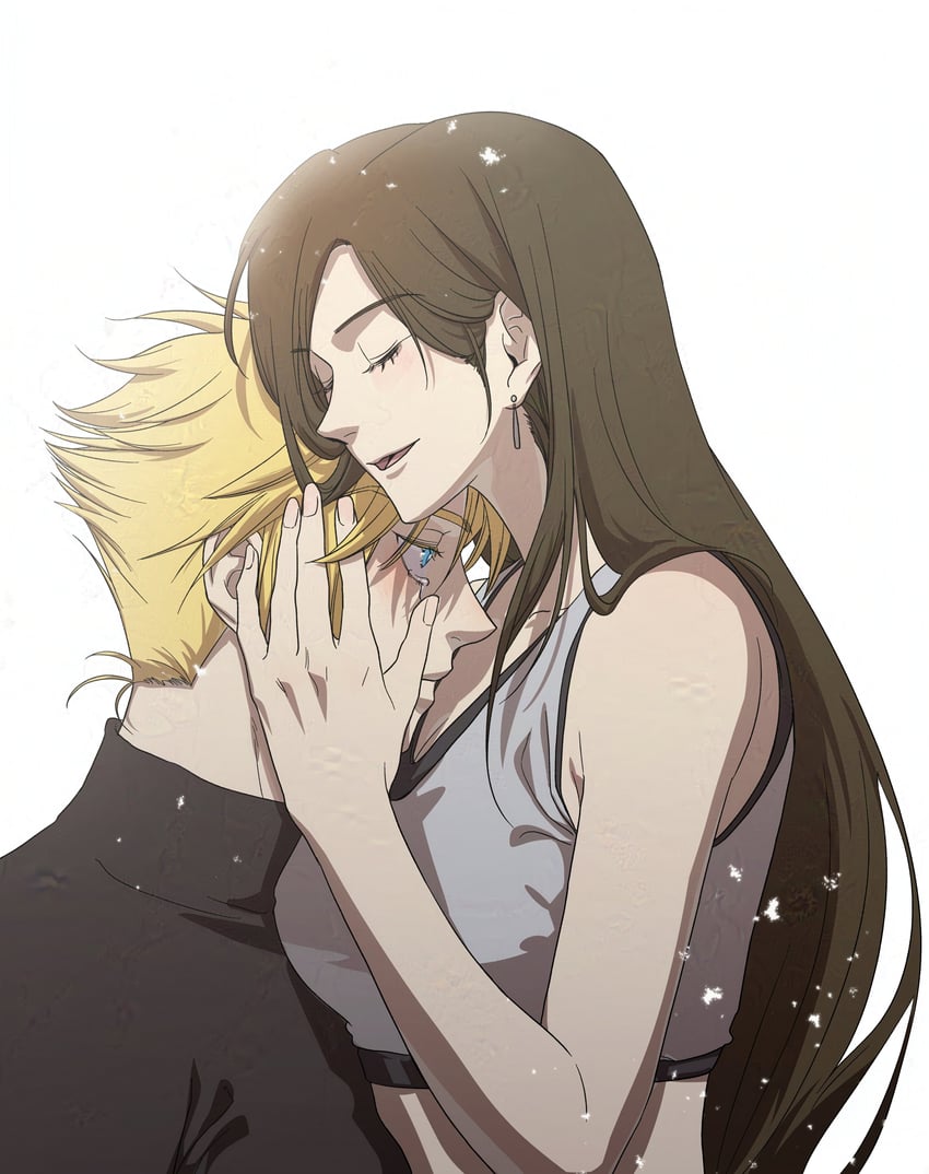 tifa lockhart and cloud strife (final fantasy and 2 more) drawn by gusu23129