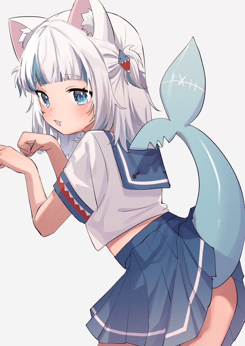gawr gura (hololive and 1 more) drawn by 852_box