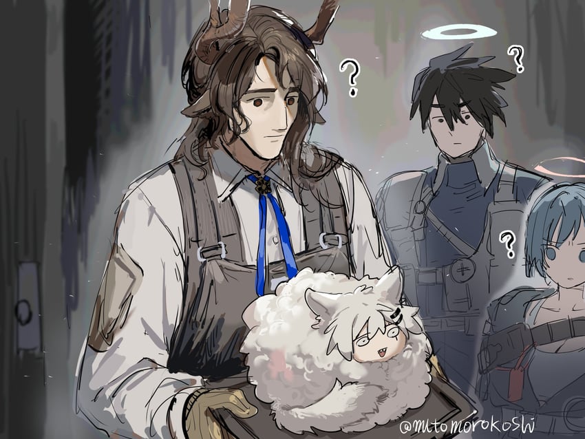 lappland, spuria, insider, and clement dubois (arknights) drawn by mutomorokoshi