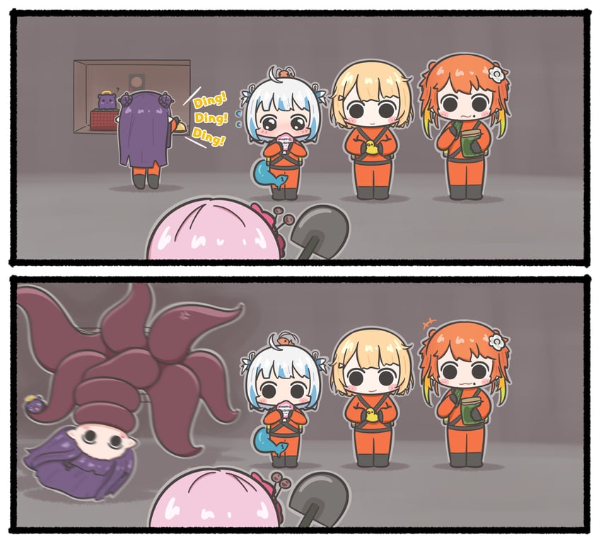 gawr gura, mori calliope, ninomae ina'nis, takanashi kiara, watson amelia, and 3 more (hololive and 2 more) drawn by mpien