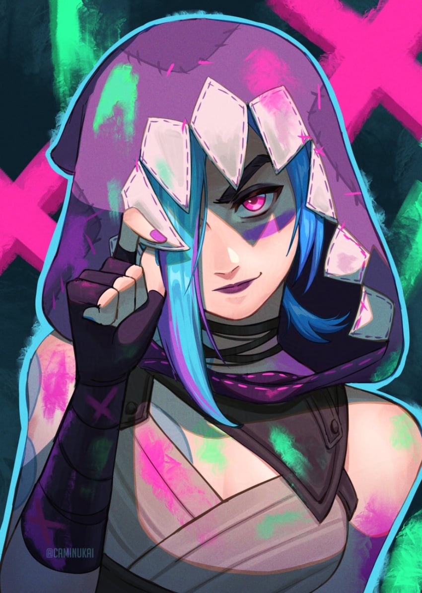 jinx, arcane jinx, and arcane fractured jinx (league of legends and 1 more) drawn by caminukai
