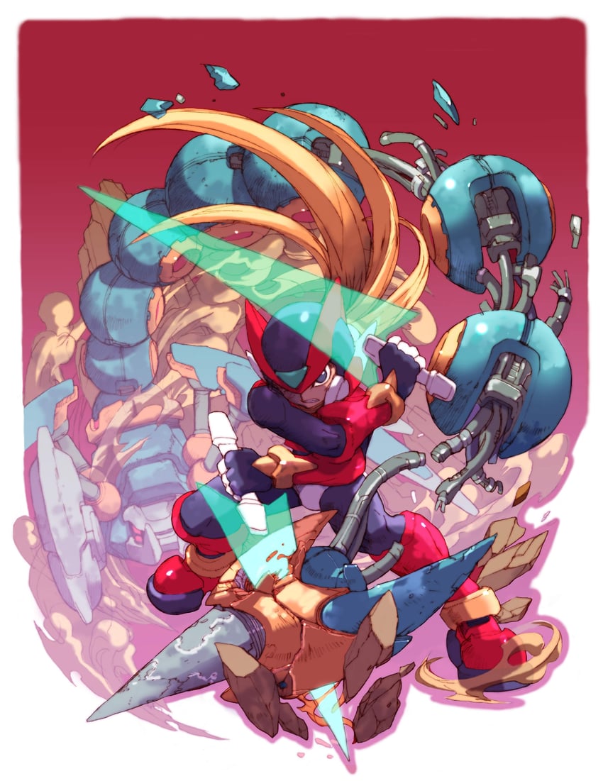 zero and zero(z) (mega man and 2 more) drawn by nakayama_tooru