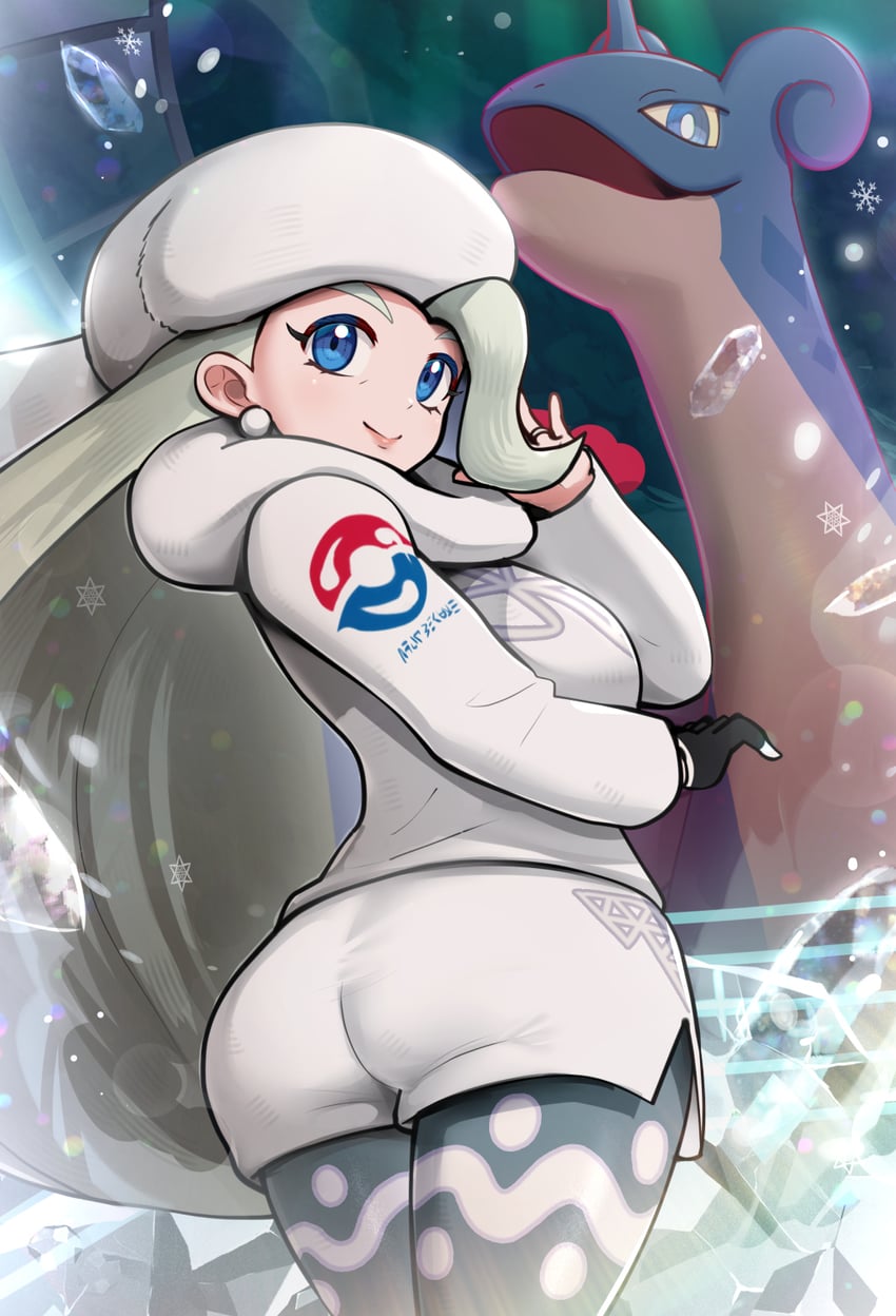 lapras and melony (pokemon and 1 more) drawn by gonzarez