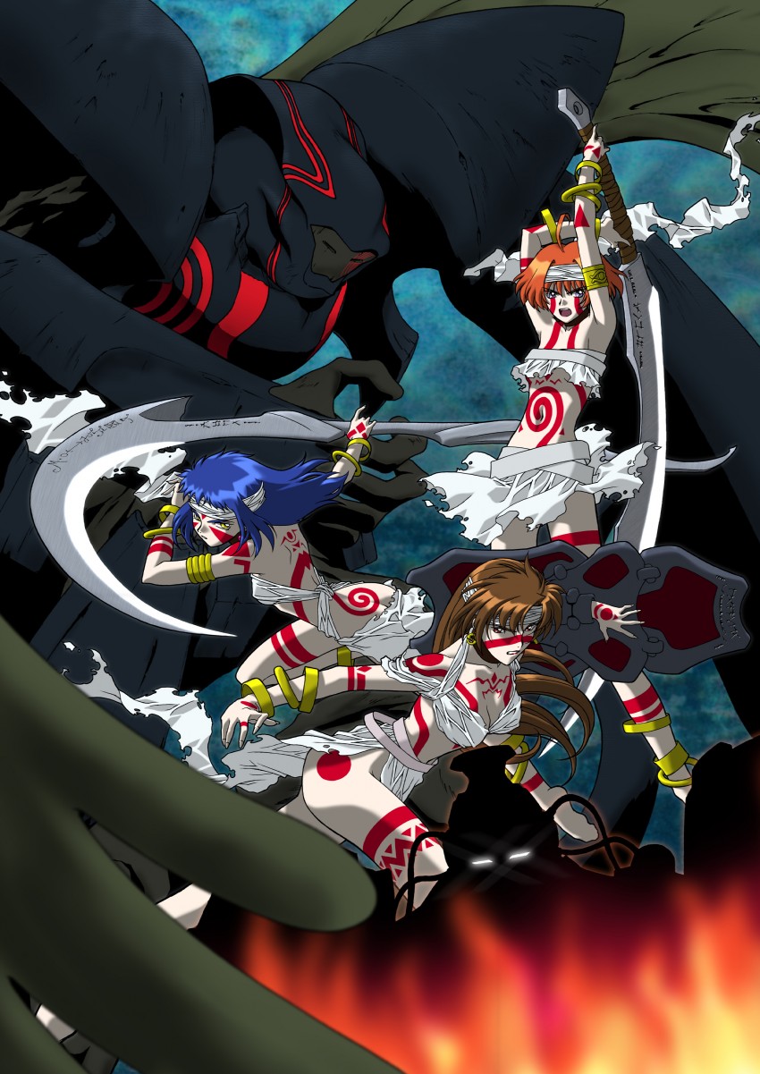 shimabara yuuhi, shimabara ushio, shimabara minami, and neo ranga (neo ranga) drawn by ikeda_yuuji