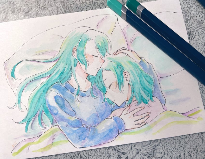 hikawa sayo and hikawa hina (bang dream!) drawn by xin_(blueramen)