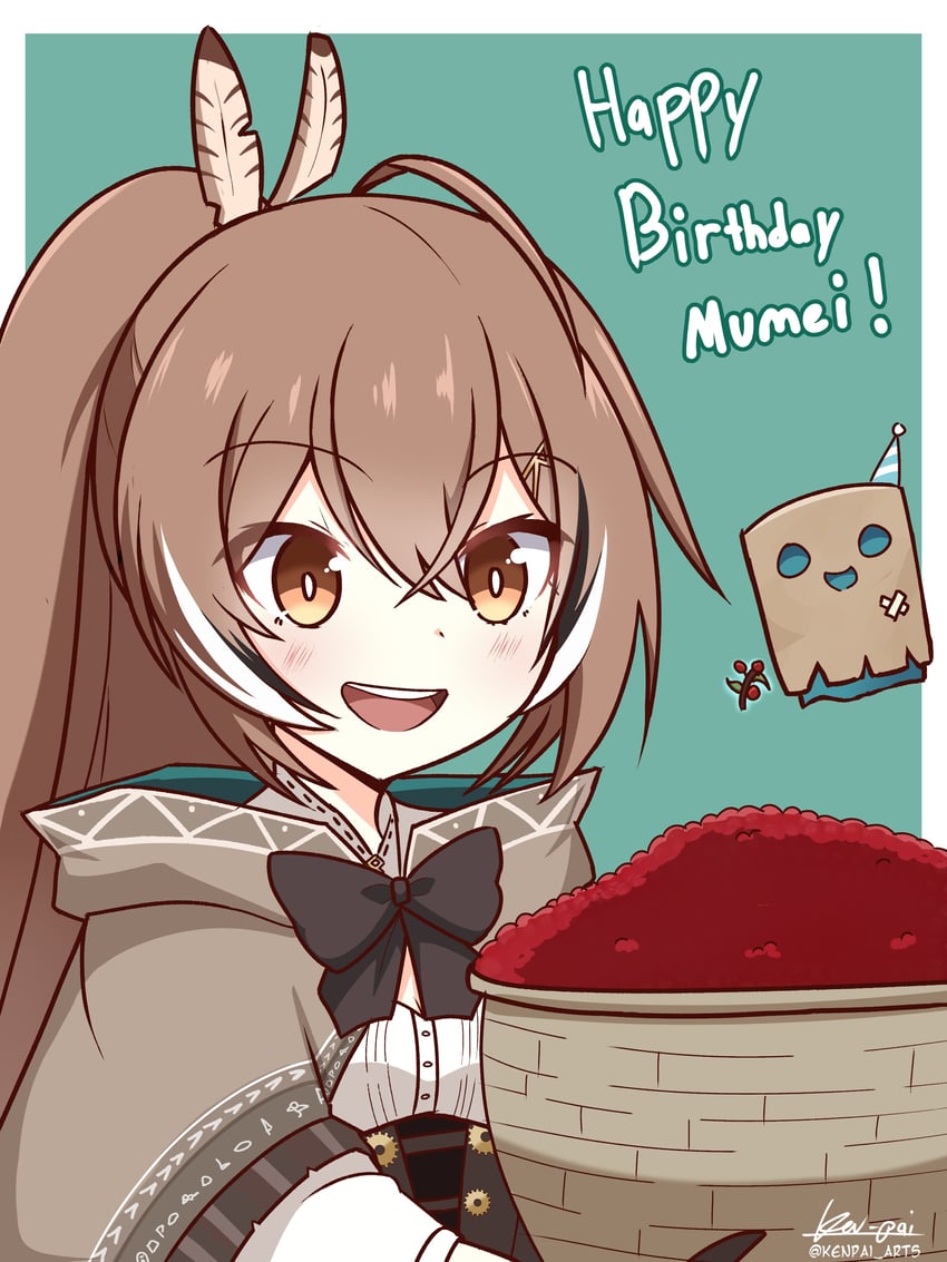 nanashi mumei and friend (hololive and 1 more) drawn by ken-pai_(kenpai_arts)