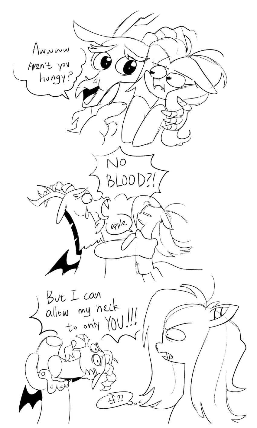 fluttershy, discord, and flutterbat (my little pony and 1 more) drawn by pelma
