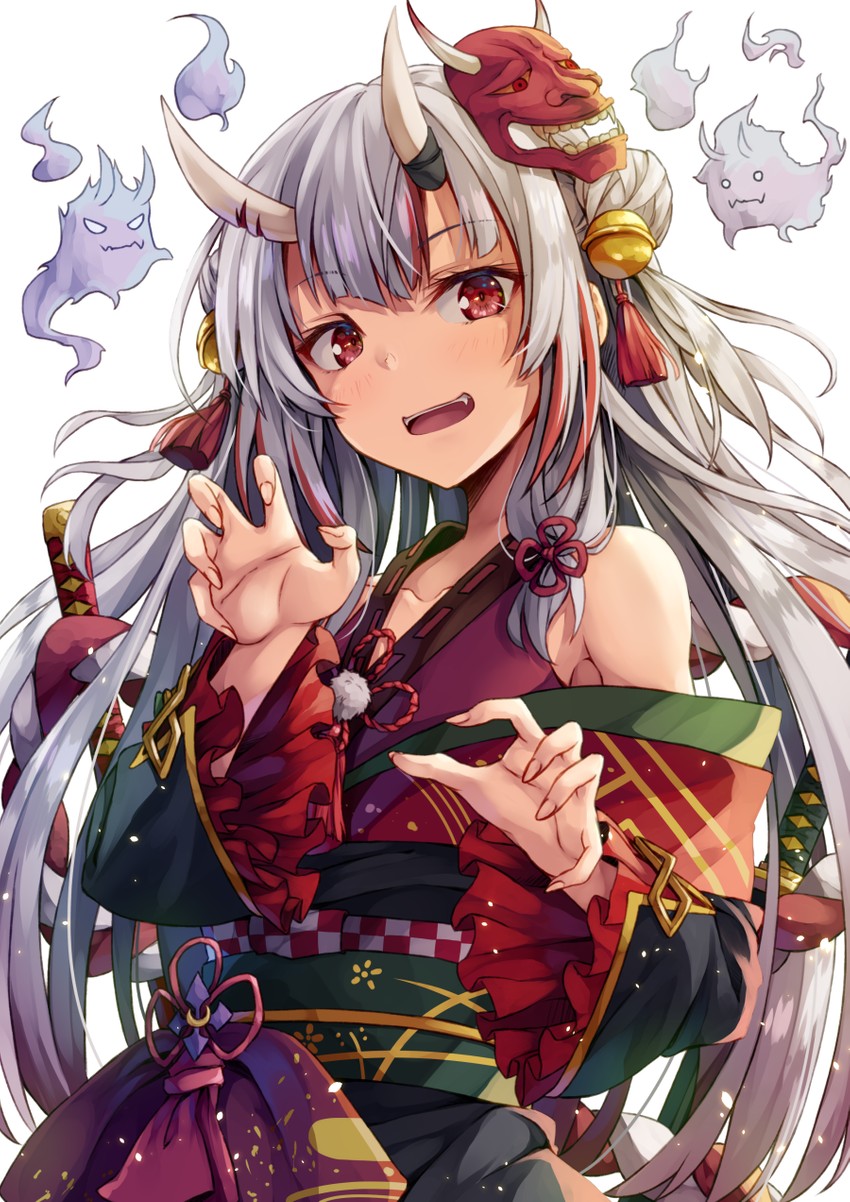 nakiri ayame, shiranui, and karma (hololive) drawn by flask_(pandora)
