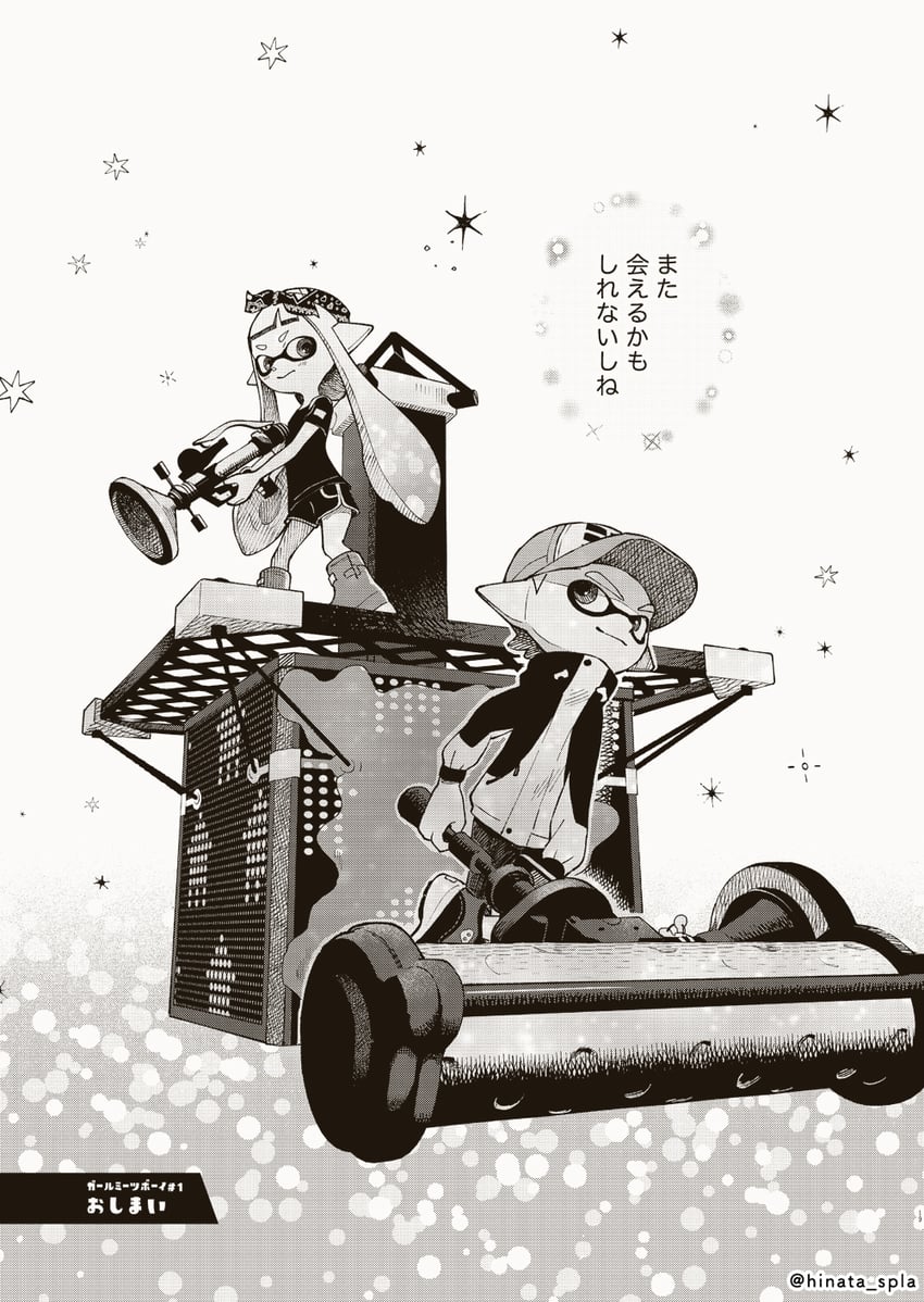 inkling player character, inkling girl, and inkling boy (splatoon and 1 more) drawn by hinata_(hinata_spla)