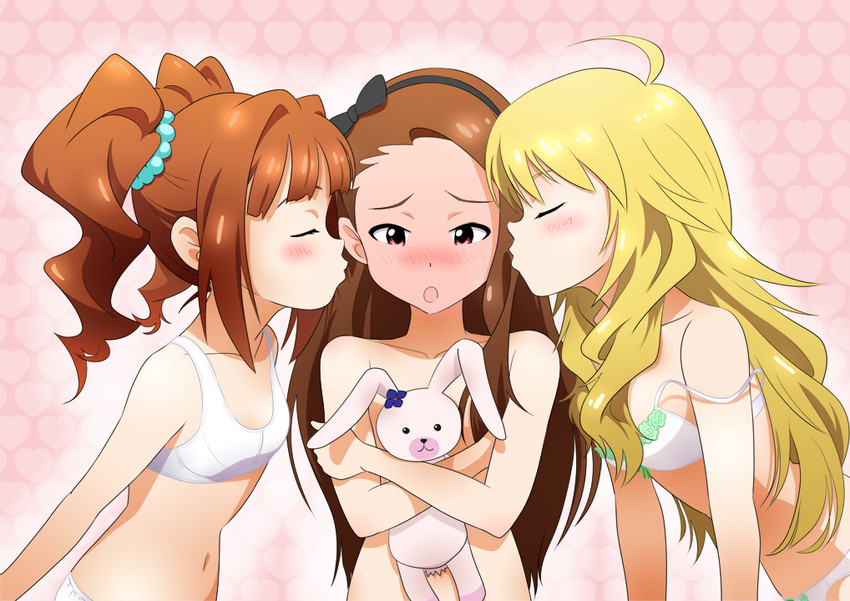hoshii miki, minase iori, takatsuki yayoi, and usa-chan (idolmaster) drawn by sunsun69