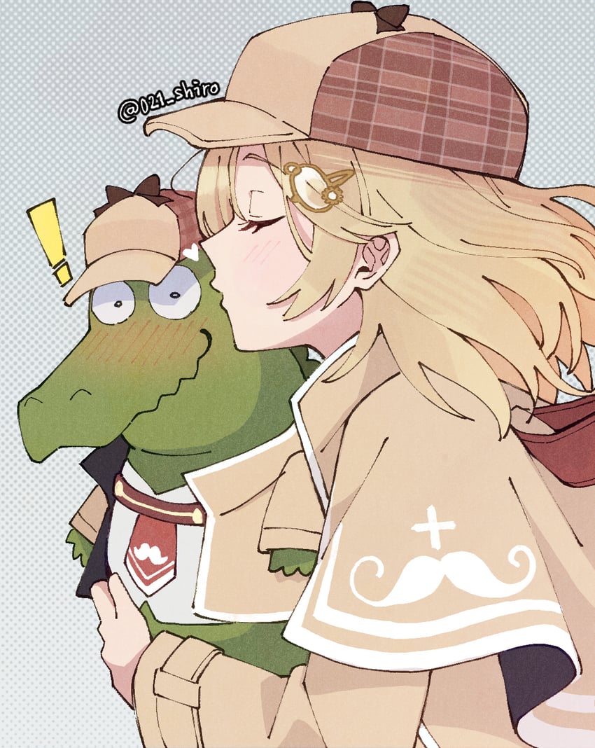 watson amelia and investigator (hololive and 1 more) drawn by 021_shiro