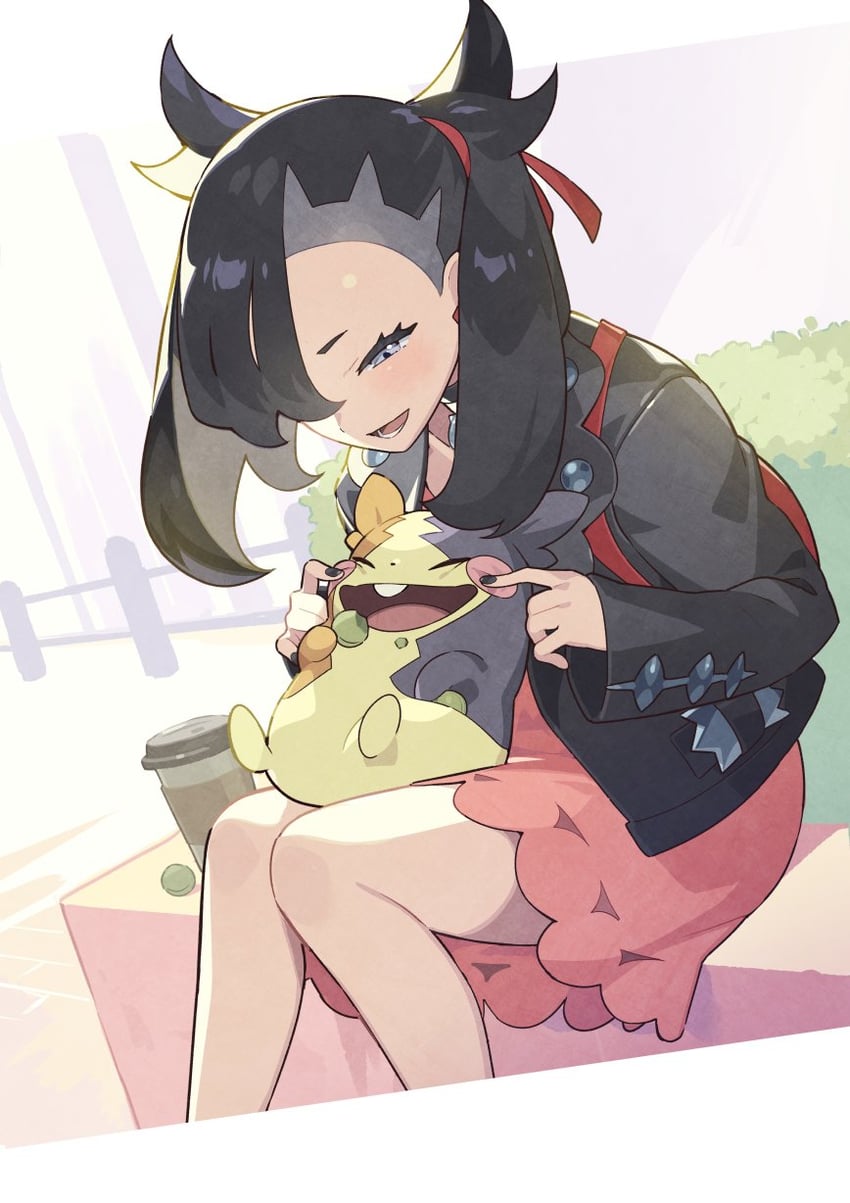marnie and morpeko (pokemon and 1 more) drawn by kin_niku