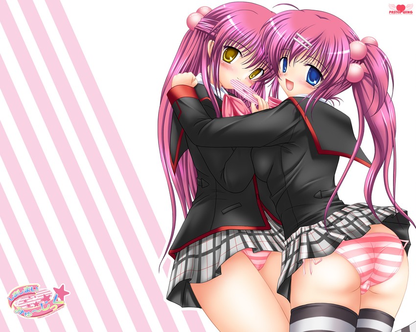 saigusa haruka and futaki kanata (little busters!) drawn by kisaragi_mic and pastel_wing