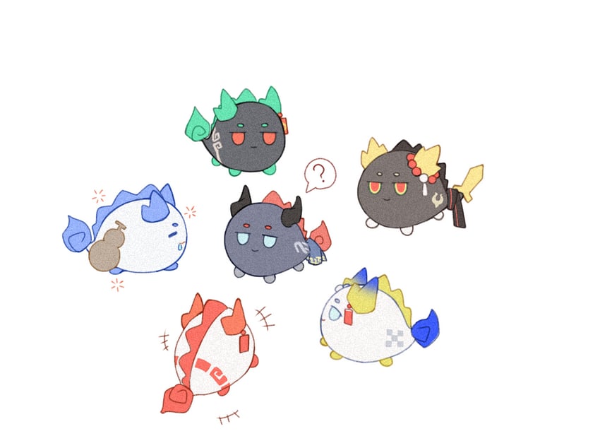 shu, dusk, nian, ling, chongyue, and 1 more (arknights) drawn by hikayas_(haze_wind)
