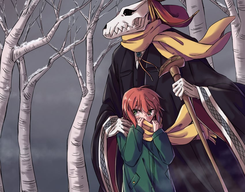 hatori chise and elias ainsworth (mahou tsukai no yome) drawn by delfuze