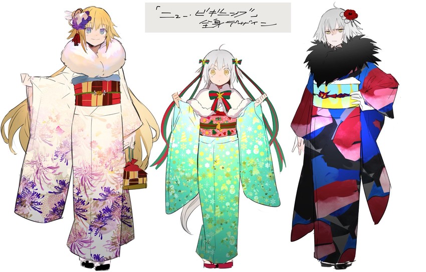 jeanne d'arc alter, jeanne d'arc, and jeanne d'arc alter santa lily (fate and 1 more) drawn by nozaki_tsubata