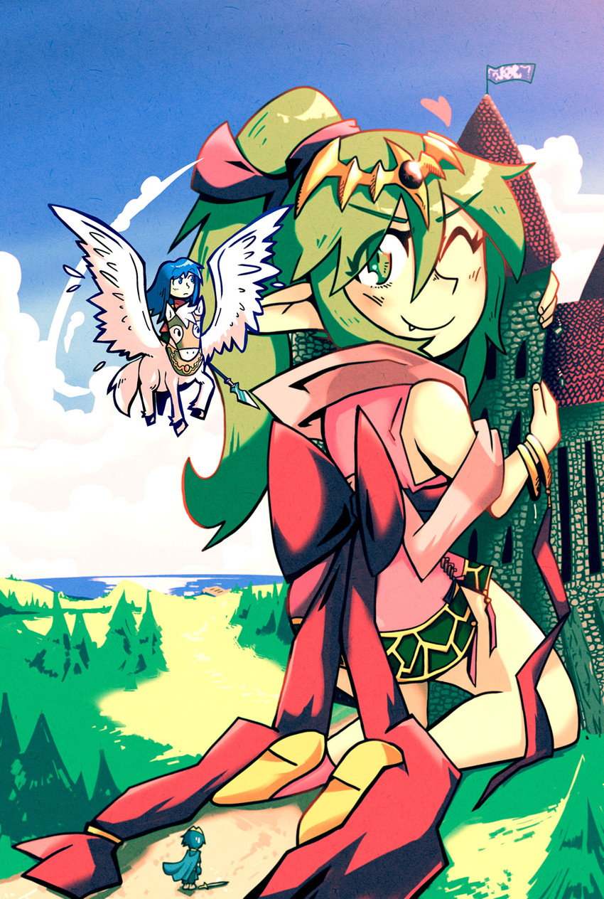 tiki, marth, and caeda (fire emblem and 1 more) drawn by setz