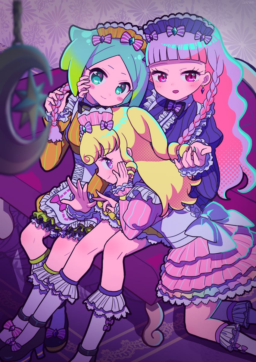 yumekawa yui, nijiiro nino, koda michiru, and miichiru (pretty series and 2 more) drawn by koyoshi_yoko