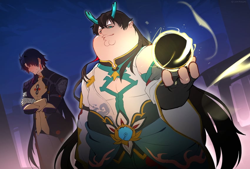 dan heng, blade, and peter griffin (honkai and 2 more) drawn by kowai_(iamkowai)
