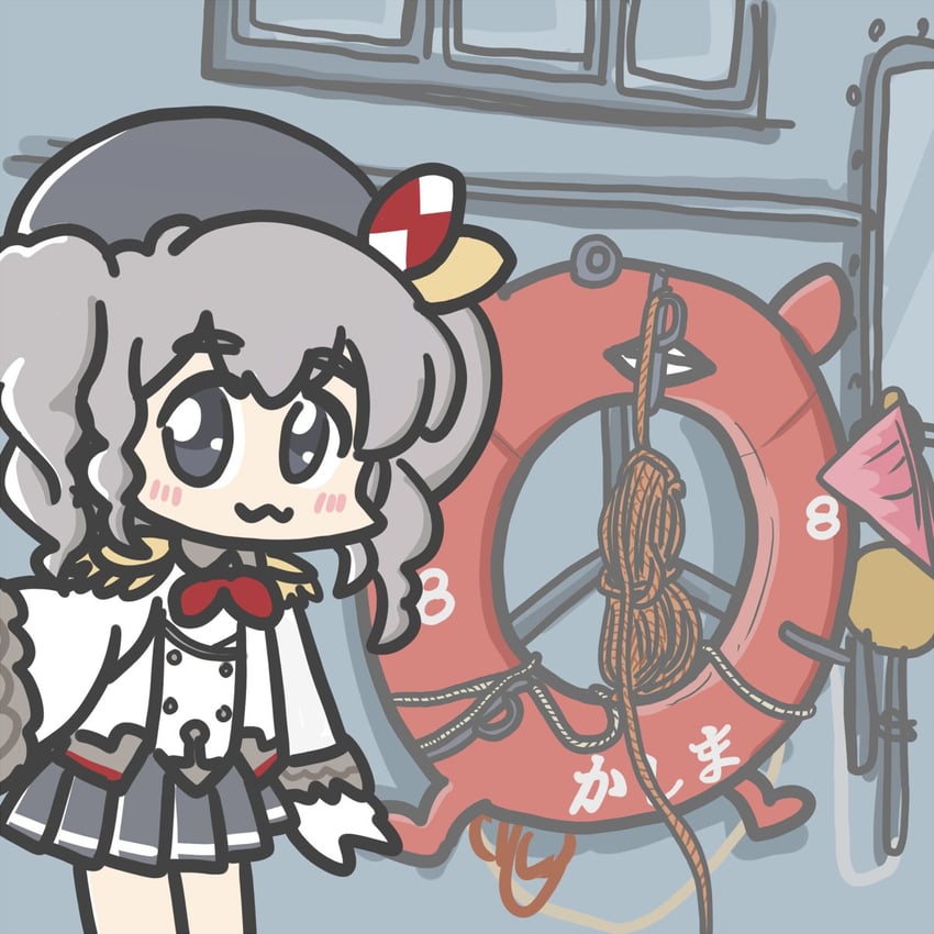 kashima and enemy lifebuoy (kantai collection) drawn by ferret-san