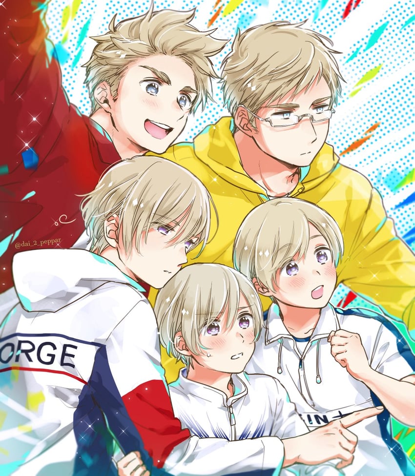 finland, sweden, norway, denmark, and iceland (axis powers hetalia and 2 more) drawn by kitou-daidai-