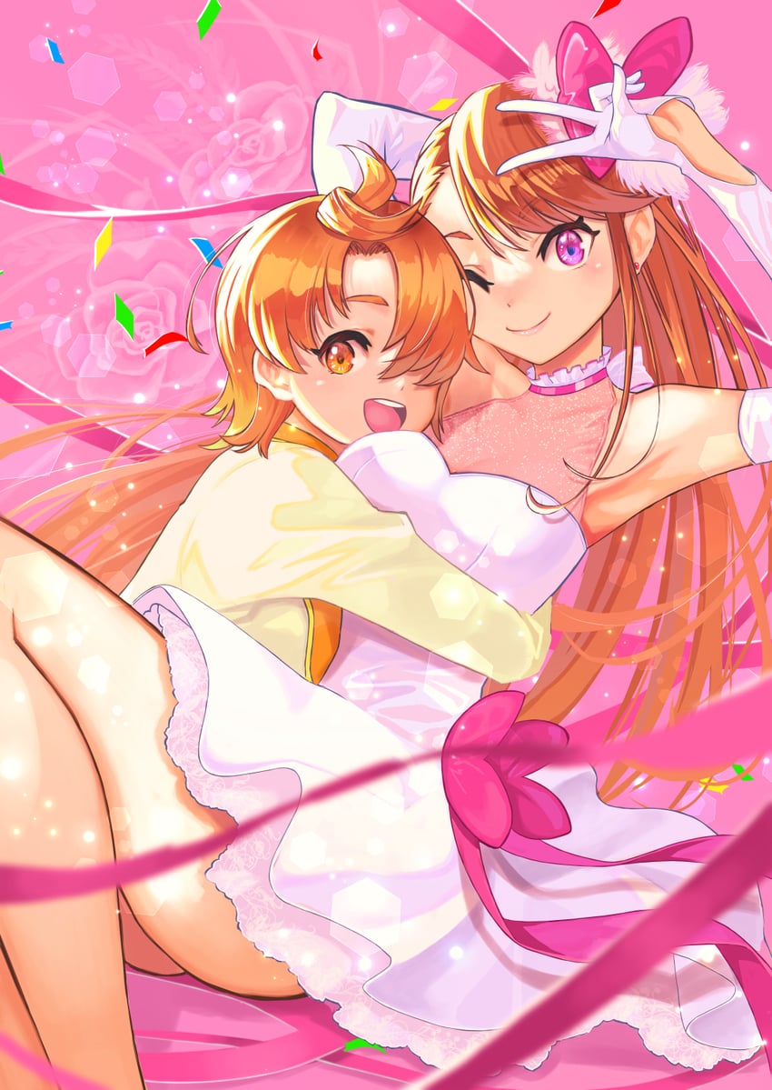 hijiri ageha and yuunagi tsubasa (precure and 1 more) drawn by jj_(ssspulse)