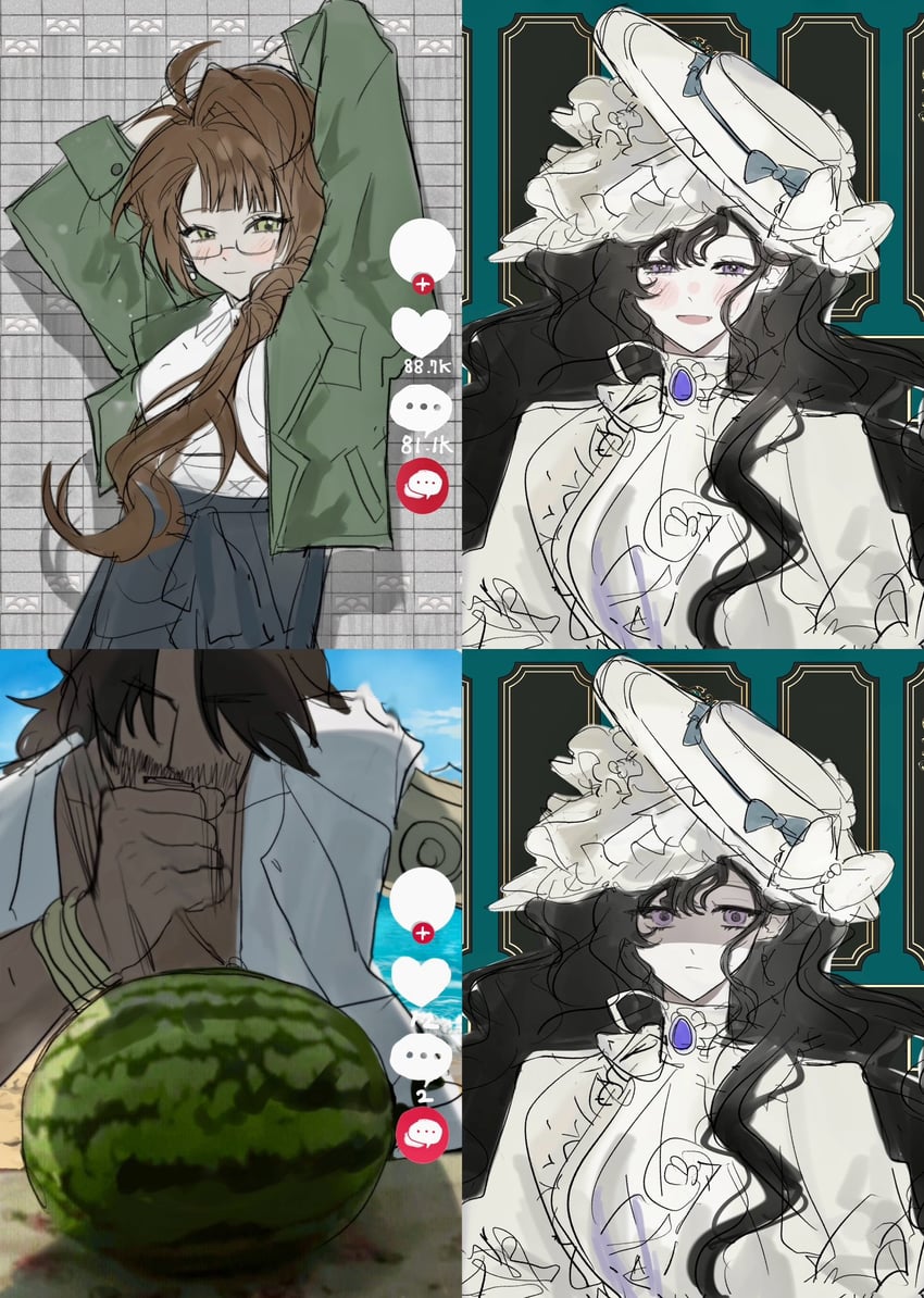 isolde, kakania, and shamane (reverse:1999) drawn by yesnene_yes