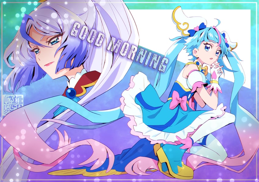 sora harewataru, cure sky, and shalala (precure and 1 more) drawn by kamikita_futago