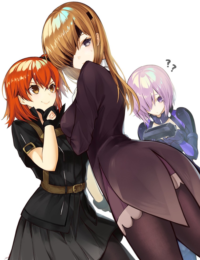 mash kyrielight, fujimaru ritsuka, and ophelia phamrsolone (fate and 1 more) drawn by utayoi_(umakatare)