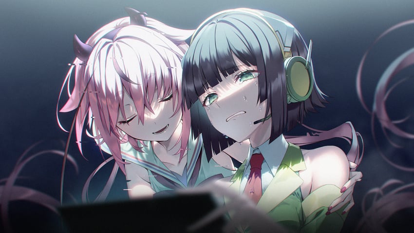 meika hime and kyoumachi seika (vocaloid and 1 more) drawn by kitsune_ncv