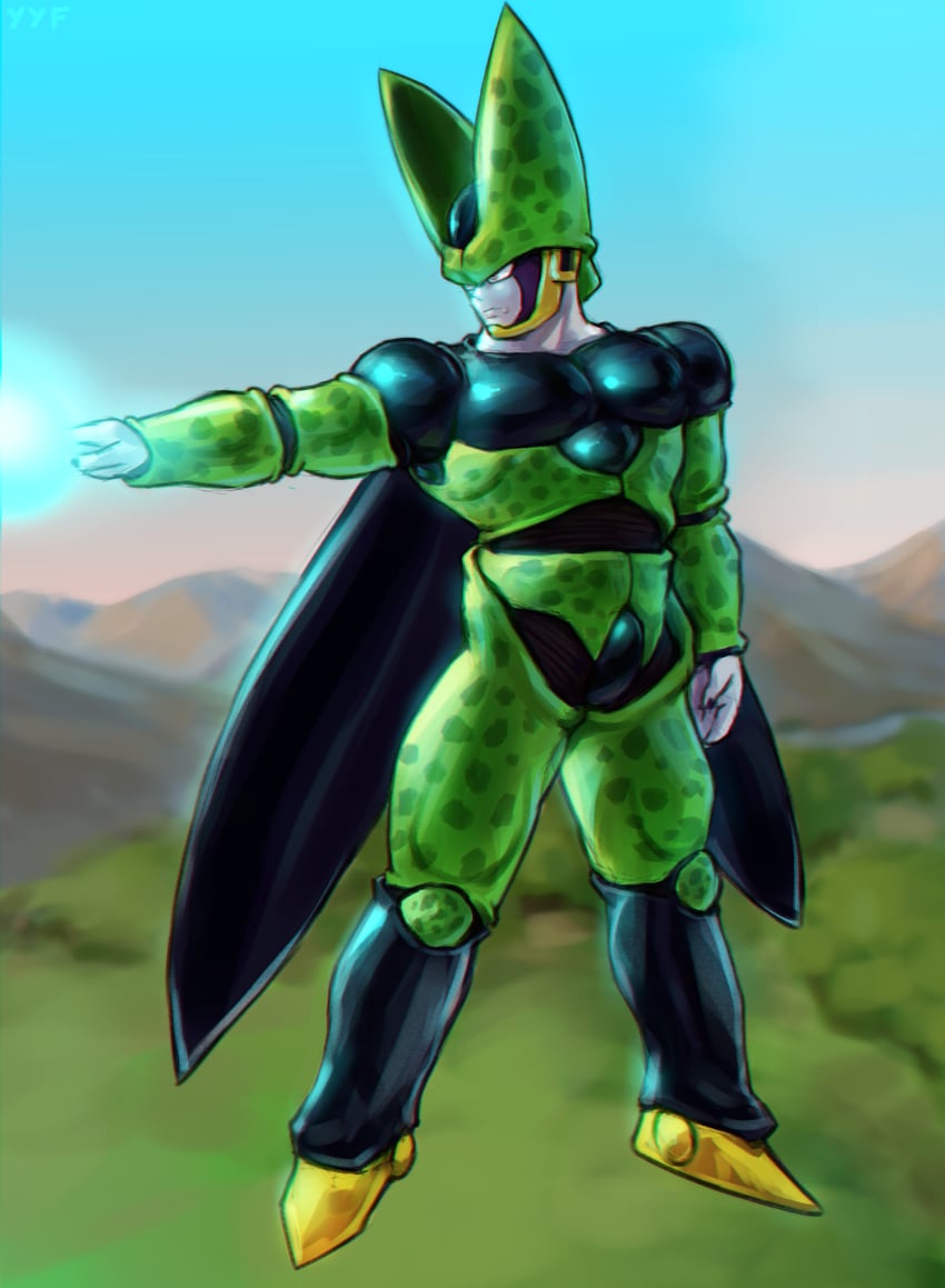 cell and perfect cell (dragon ball and 2 more) drawn by yyf_(seaknight)
