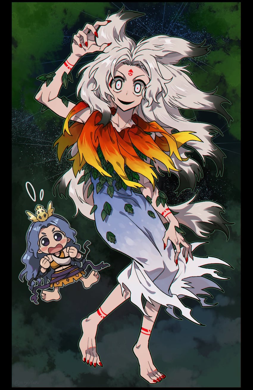 houjuu chimi and chirizuka ubame (touhou) drawn by re_ghotion