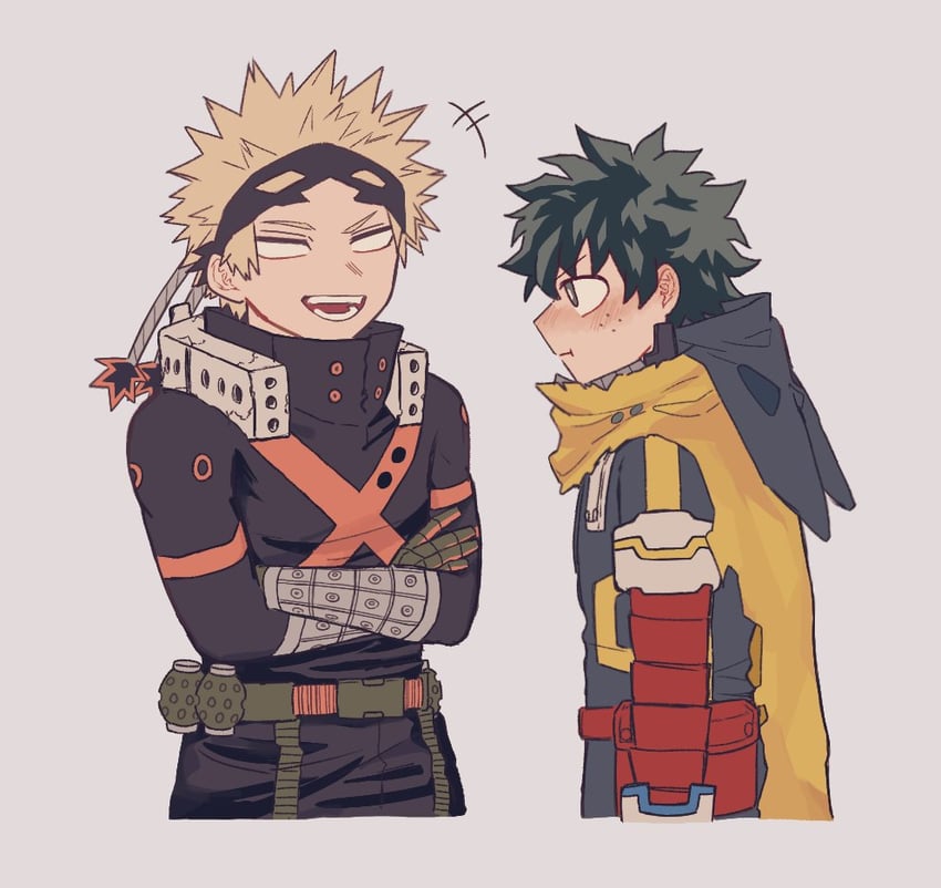 midoriya izuku and bakugou katsuki (boku no hero academia) drawn by ice_0377