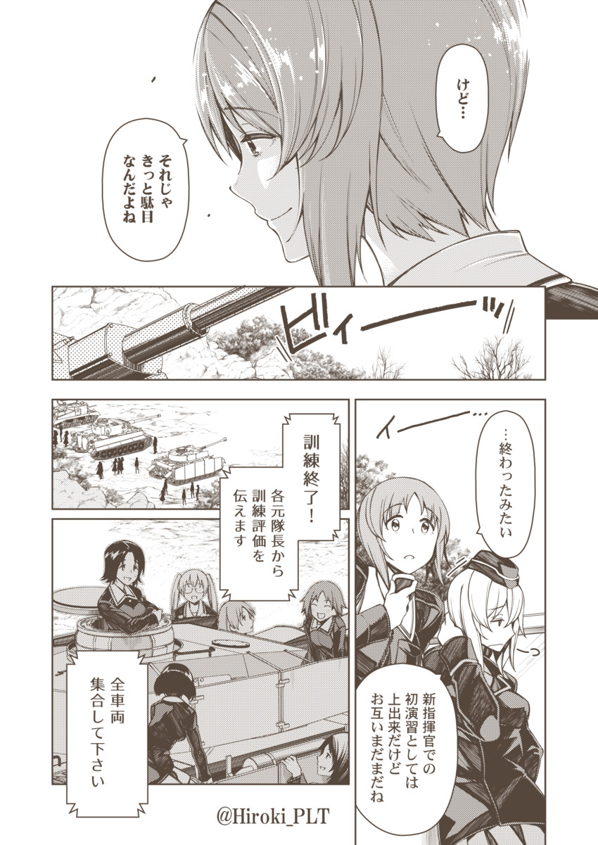 nishizumi miho, itsumi erika, sawa azusa, utsugi yuuki, yamagou ayumi, and 3 more (girls und panzer) drawn by ohara_hiroki