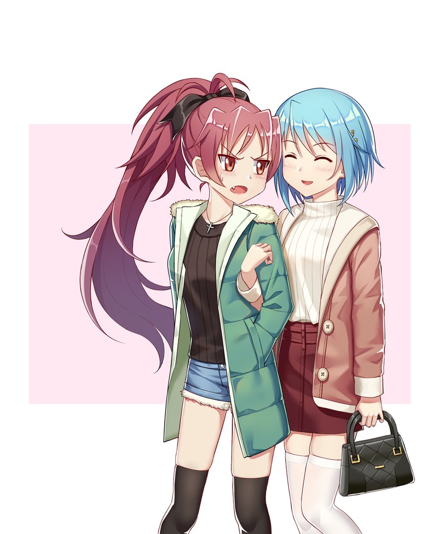 miki sayaka and sakura kyoko (mahou shoujo madoka magica) drawn by du_mogu