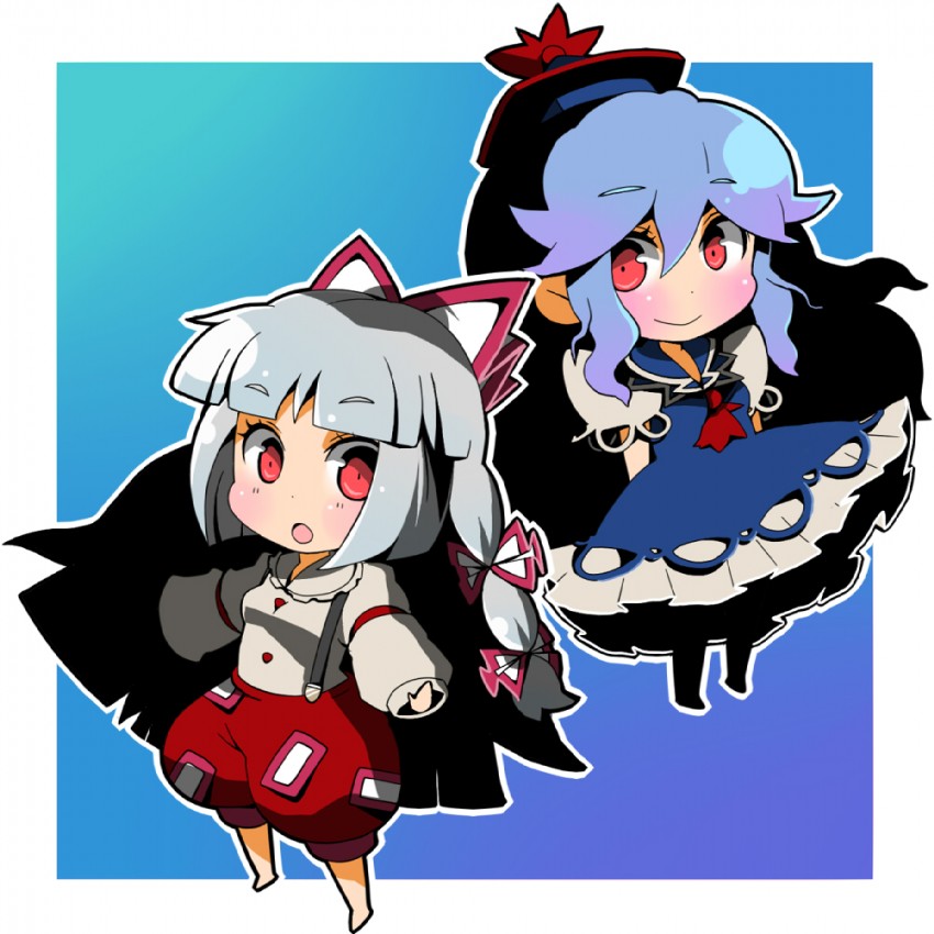 fujiwara no mokou and kamishirasawa keine (touhou) drawn by mari_oil