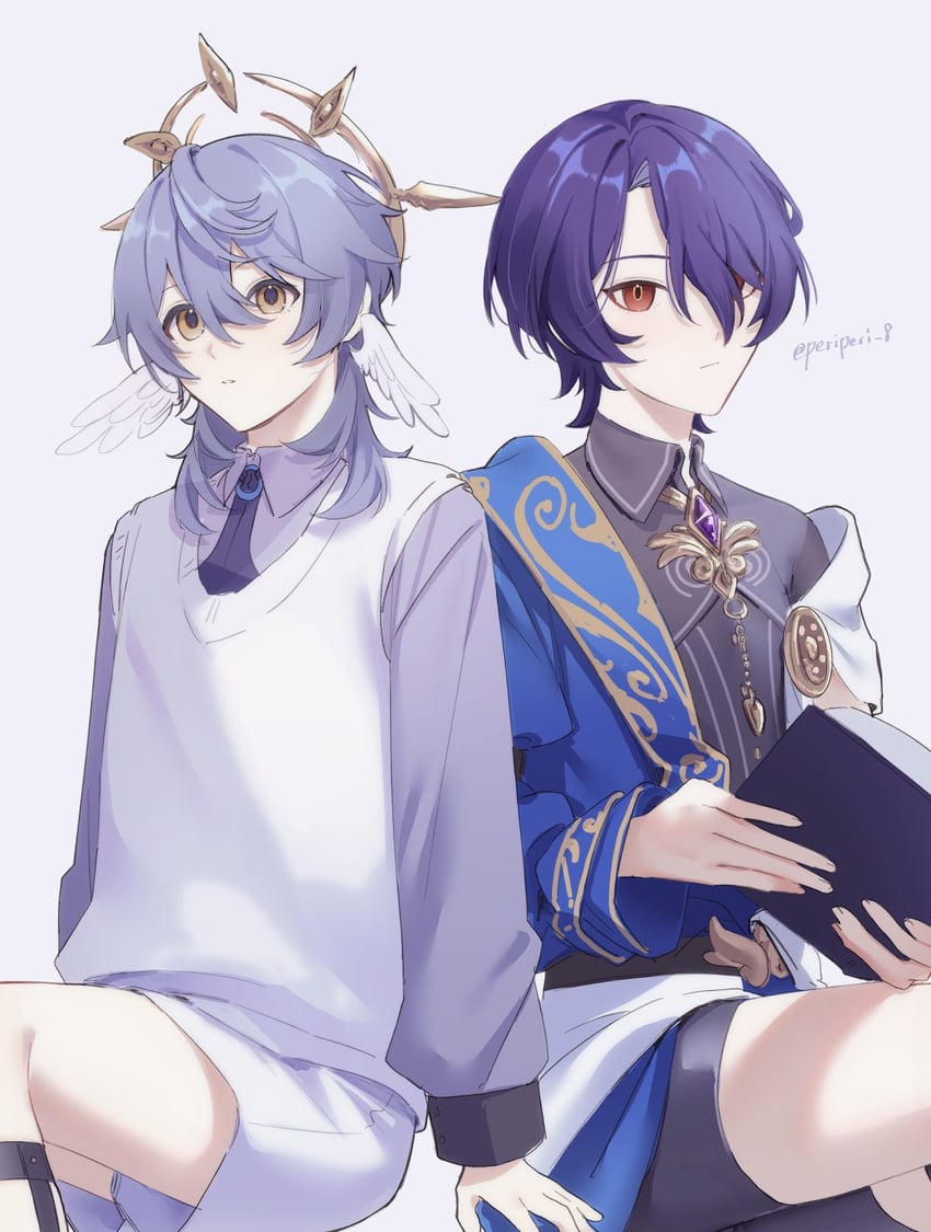 dr. ratio and sunday (honkai and 1 more) drawn by peridot_(periperi_8)