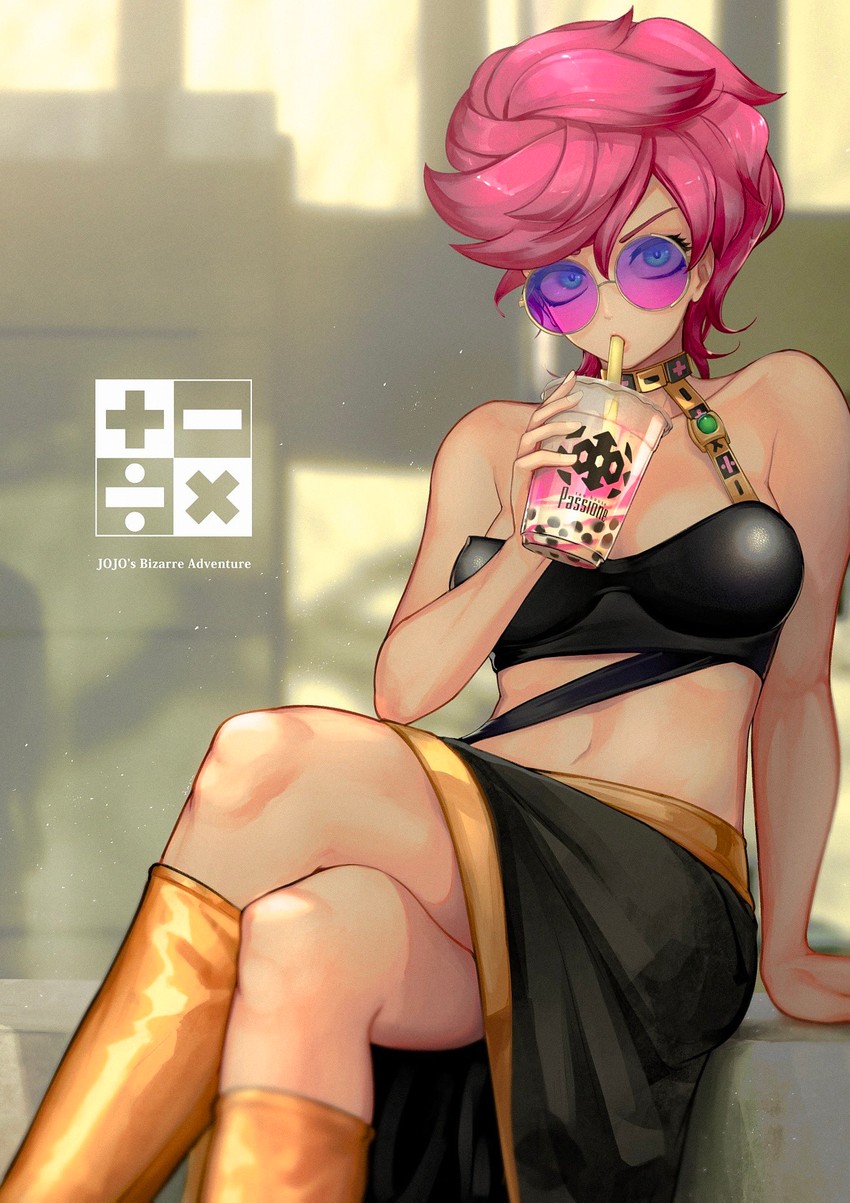 trish una (jojo no kimyou na bouken and 1 more) drawn by kashu_(hizake)