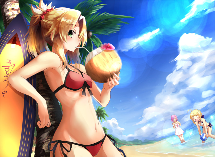 artoria pendragon, mash kyrielight, and mordred (fate and 1 more) drawn by fuu_(fuore)