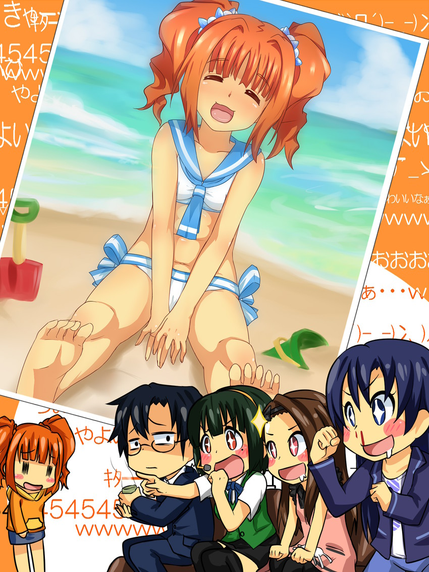 producer, kisaragi chihaya, minase iori, takatsuki yayoi, and otonashi kotori (idolmaster) drawn by hisa_tsuki