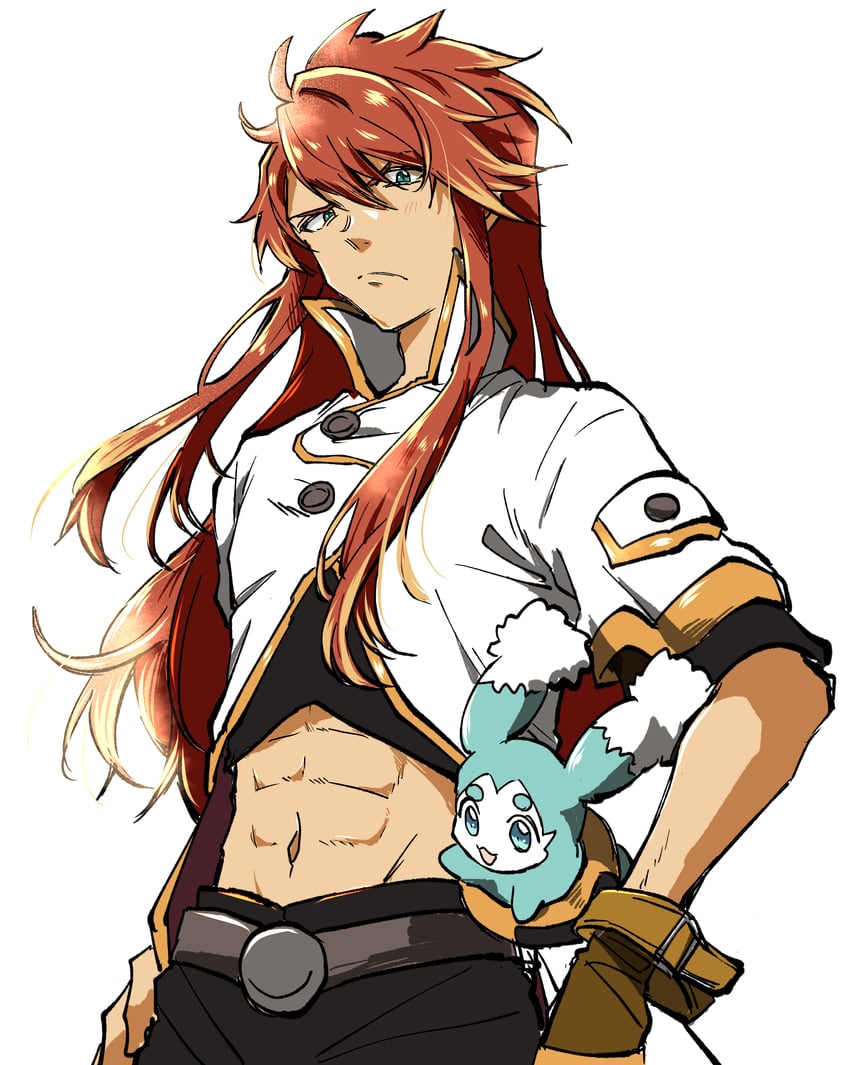 luke fon fabre and mieu (tales of and 1 more) drawn by kudou_makoto