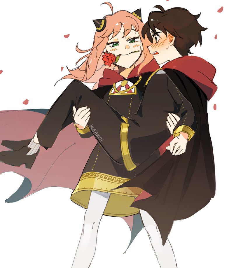 anya and damian desmond (spy x family) drawn by kleahvii
