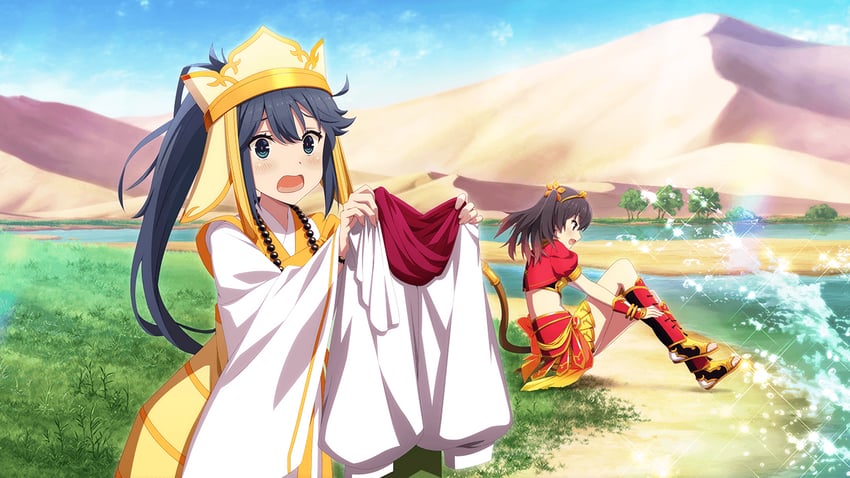 sun wukong, tang sanzang, asakura mihono, and yamashiro yui (toji no miko and 2 more)
