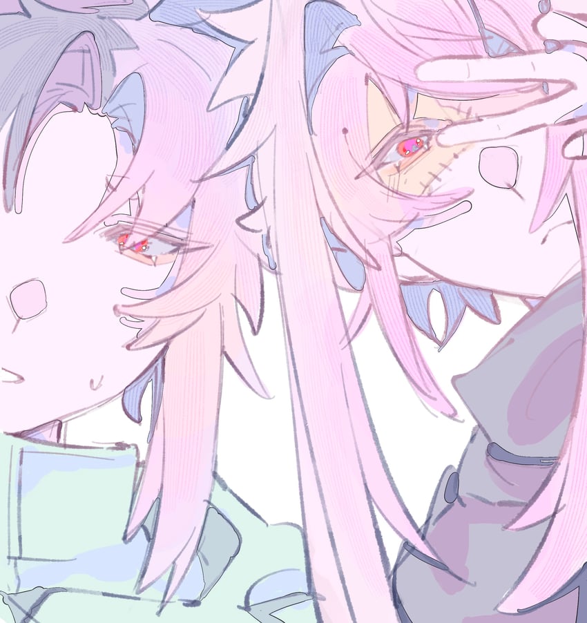 nijou ryuu and mutsushika misumi (saibou shinkyoku) drawn by banban146
