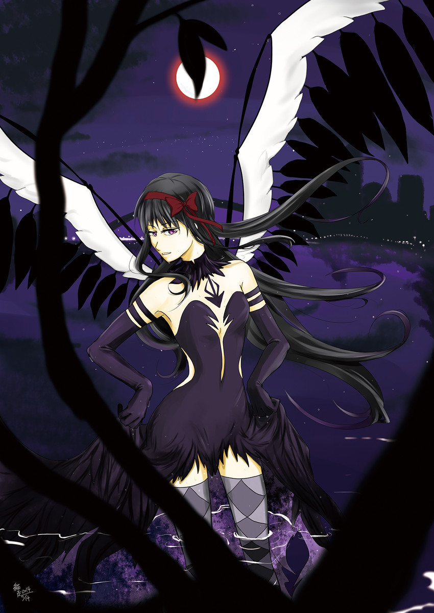 akemi homura and akuma homura (mahou shoujo madoka magica and 1 more) drawn by catathena