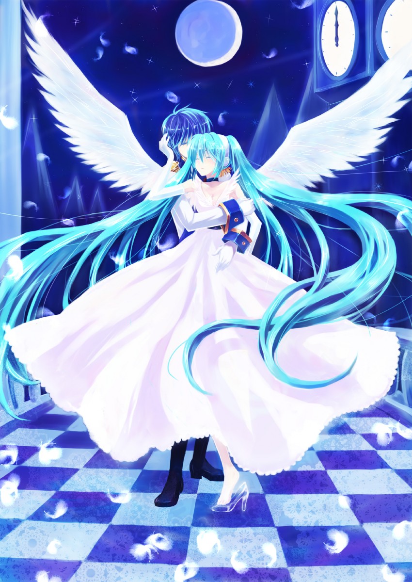 hatsune miku and kaito (vocaloid and 1 more) drawn by kanjuku_pain