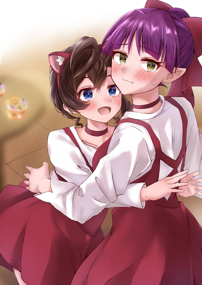 nekomusume and inuyama mana (gegege no kitarou) drawn by e_atkenedm
