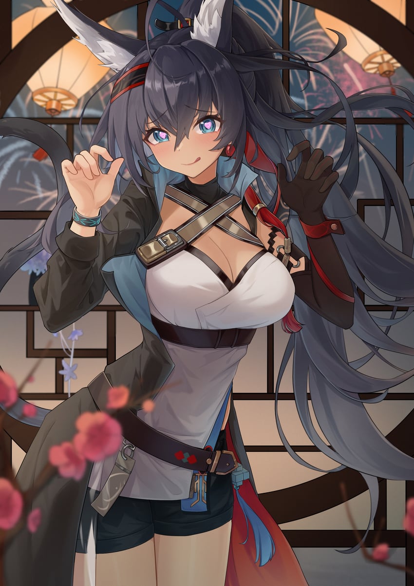 blaze and blaze the igniting spark (arknights) drawn by sktre12