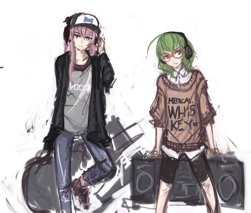 megurine luka and gumi (vocaloid) drawn by panties_(pantsu-pirate)