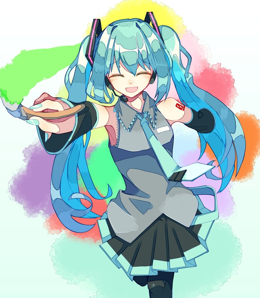 hatsune miku (vocaloid and 1 more) drawn by rinarina0315